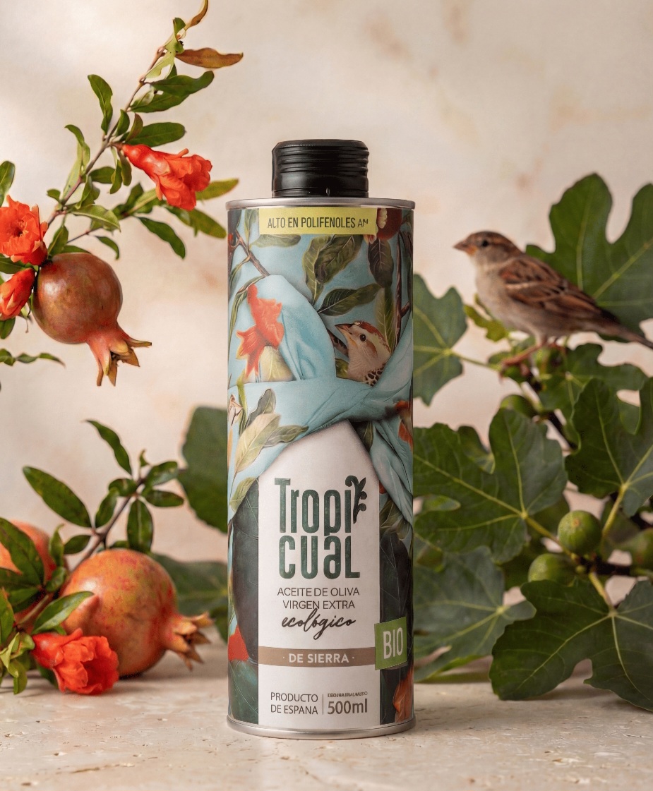 Tropicual De Sierra 26/27 extra virgin olive oil — 500 ml organic tin, high in polyphenols, product of Spain